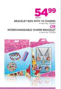 Bracelet Box With 18 Charms Or Interchangeable Charm Bracelet-Each
