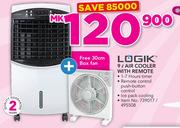 Logik 9Ltr Air Cooler With Remote With Free 30cm Box Fan