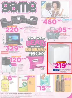 Game Malawi : Nobody Beats Our Big Brand Prices (24 Aug - 6 Sep 2017), page 1