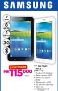 Samsung 7" 3G Tab 3 Tablet SM-T116-Each