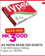 Typek A4 Paper Ream 500 Sheets
