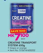 USN Creatine Transport System Grape Or Orange-650g Each