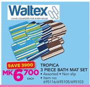 Waltex Tropica 3 Piece Bath Mat Set-Each