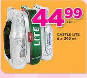 Castle Lite-6 x 340ml Each