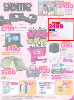 Game Zambia : Nobody Beats Our Big Brand Prices (24 Aug - 6 Sep 2017), page 1