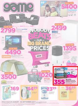 Game Zambia : Nobody Beats Our Big Brand Prices (24 Aug - 6 Sep 2017), page 1
