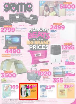 Game Zambia : Nobody Beats Our Big Brand Prices (24 Aug - 6 Sep 2017), page 1