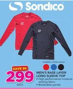 Sondico Men's Base Layer Long Sleeve Top-Each