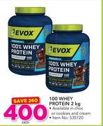 Evox 100 Whey Protein-2Kg Each