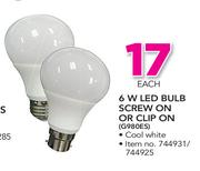 Eurolux 6W LED Bulb Screw On Or Clip On G980ES