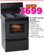Defy 4 Plate Solid Stove BLK DSS-494