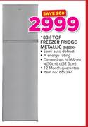 Defy 183Ltr Topp Freezer Fridge Metallic D220D