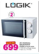 Logik 20Ltr Manual Microwave Oven P70H20L-SEW