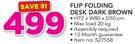 Flip Folding Desk Dark Brown	