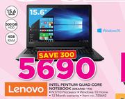 Lenovo 15.6" Intel Pentium Quad-Core Notebook IDEAPAD 110