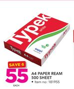 Typek A4 White Paper Ream 500 Sheet 