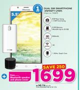 Hisense Dual Sim Smartphone Infinity U989 With Free Bluetooth Speaker & Phone Cover