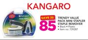 Kangaro Trendy Value Pack Mini Stapler Staple Remover