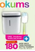 Snookums Wide Neck Twin Padded Bottle Warmer With Free Snookums Bottle Teat Brush