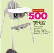 Little One Tatum 2 In 1 High Chair