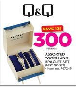 Q&Q Assorted Watch & Beacelet Set ASST QQ Set-Per Pack