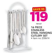 16 Piece Stainless Steel Hanging Cutlery Set-Per Set