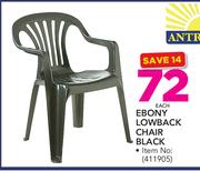 Antracite Ebony Low Back Chair Black-Each