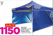 Discovery Adventures Instant Gazebo 3 x 3m With 2 Side Panels Blue