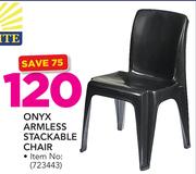 Antracite Onyx Armless Stackable Chair