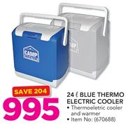Camp Master 24Ltr Blue Thermo Electric Cooler-Each