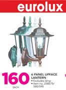 Eurolux 6 Panel Upface Lantern Excluding Lamp-Each