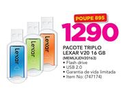Pacote Triplo Lexar V20 16GB MEMLXJDV20163