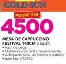 Gold Sun mesa de Cappuccino Festival 140cm 1102-ST