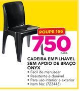 Antracite cadeira empilhavel sem apoio de braço ONYX-cada