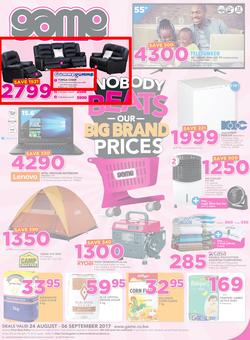 Game Botswana : Nobody Beats Our Big Brand Prices (24 Aug - 6 Sep 2017), page 1