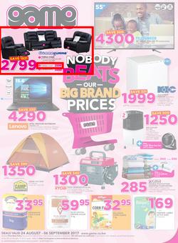 Game Botswana : Nobody Beats Our Big Brand Prices (24 Aug - 6 Sep 2017), page 1