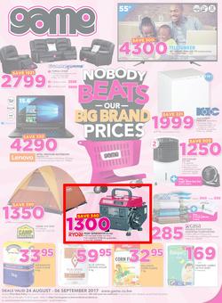Game Botswana : Nobody Beats Our Big Brand Prices (24 Aug - 6 Sep 2017), page 1