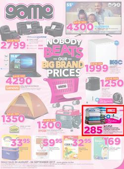Game Botswana : Nobody Beats Our Big Brand Prices (24 Aug - 6 Sep 2017), page 1