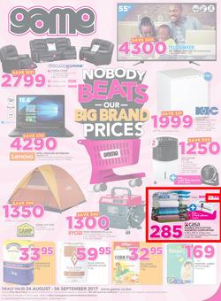 Game Botswana : Nobody Beats Our Big Brand Prices (24 Aug - 6 Sep 2017), page 1