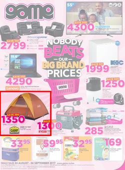 Game Botswana : Nobody Beats Our Big Brand Prices (24 Aug - 6 Sep 2017), page 1