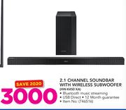 Samsung 2.1 Channel Soundbar With Wireless Subwoofer HW-K450 XA