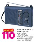 Telefunken Portable Radio Black TR-100