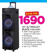 Telefunken 10" DJ Trolley Black TTSDJ-20BT