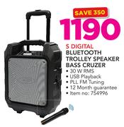 S Digital Bluetooth Trolley Speaker Bass Cruzer