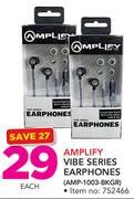 Amplify Vibe Series Earphones AMP-1003 BKGR-Each