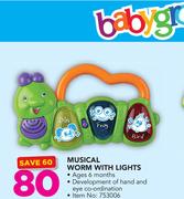 Babygro Musical Worm With Lights