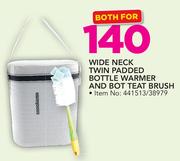 Snookums Wide neck Twin Padded Bottle Warmer And Bot Teat Brush-For Both