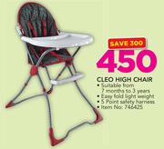 Celo High Chair With 5 Point Safety Harness