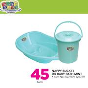 Baby Care Nappy Bucket Or Baby Bath Mint-Each
