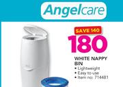 Angelcare White Nappy Bin
